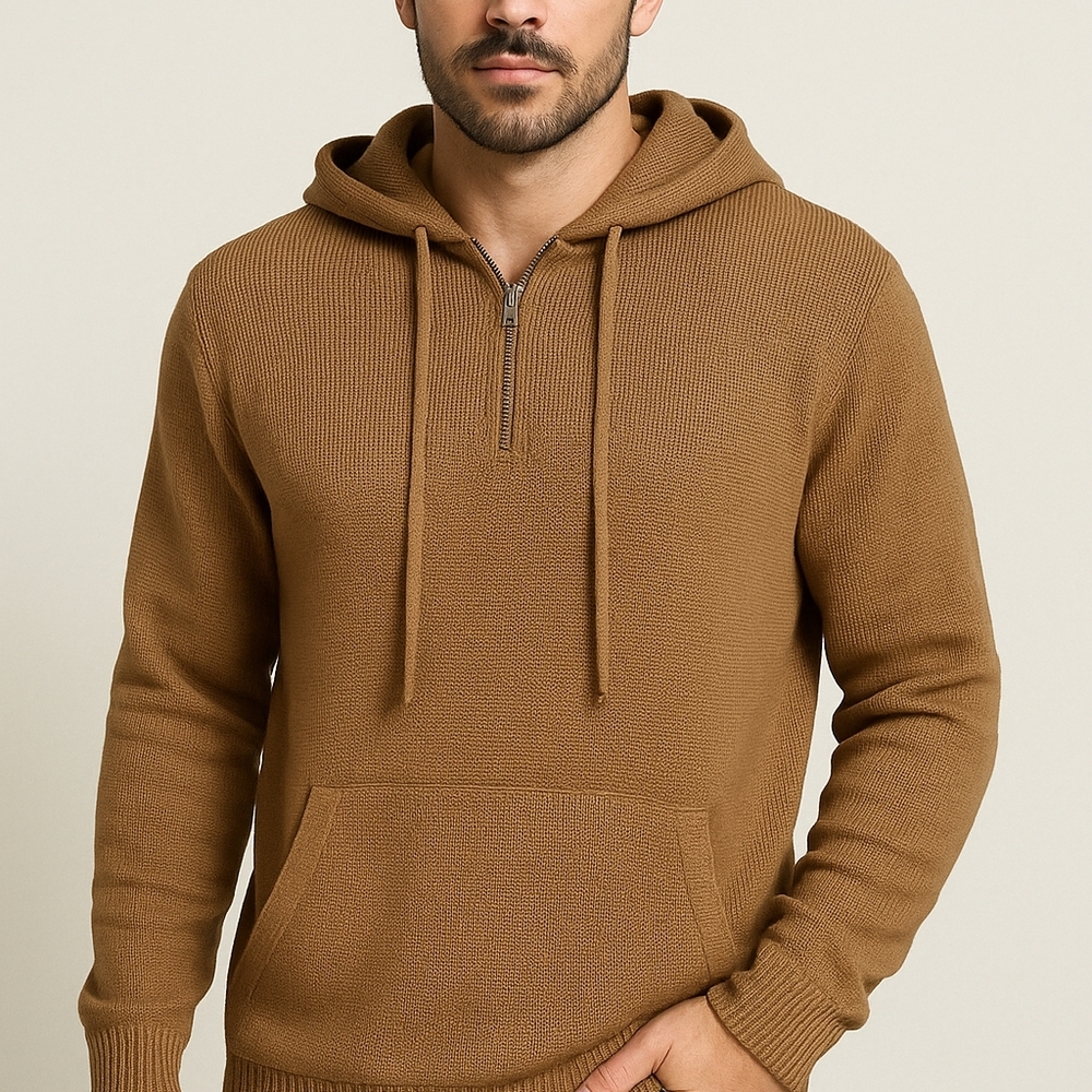 Coofandy Knit Hoodie Sweater Tan XXL NWT